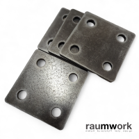 Ankerplatte gelocht Stahlplatte Kopfplatte Fu&szlig;platte Zuschnitte Stahl 355 - 80 bis 300 mm - 4-10 mm