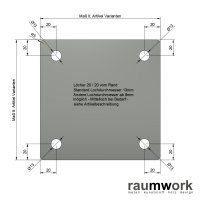 Ankerplatte gelocht Stahlplatte Kopfplatte Fu&szlig;platte Zuschnitte Stahl 355 - 80 bis 300 mm - 4-10 mm 4 mm 300 x 300mm
