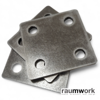 Ankerplatte gelocht Stahlplatte Kopfplatte Fu&szlig;platte Zuschnitte Stahl 355 - 80 bis 300 mm - 4-10 mm 6 mm 100 x 100mm