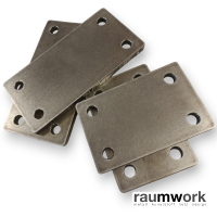 Ankerplatte gelocht Stahlplatte Kopfplatte Fu&szlig;platte Zuschnitte Stahl - Rechteckig - 4-10 mm S355 4 mm 200 x 100mm