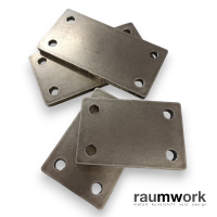 Ankerplatte gelocht Stahlplatte Kopfplatte Fu&szlig;platte Zuschnitte Stahl - Rechteckig - 4-10 mm S355 8 mm 200 x 100mm